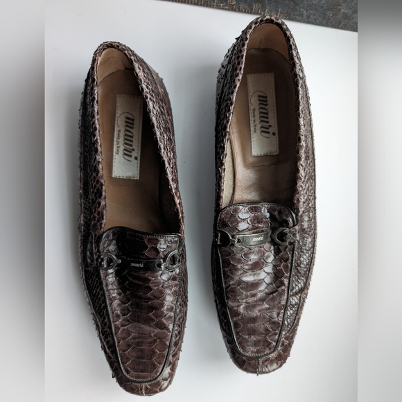 Mauri Brown caimán leather cashmere lined loafer main image 6